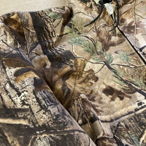 Vtg Carhartt Realtree Camo Coat J220 CAP Sz 2XL Brown Hunting Jacket Canvas - Picture 6 of 13